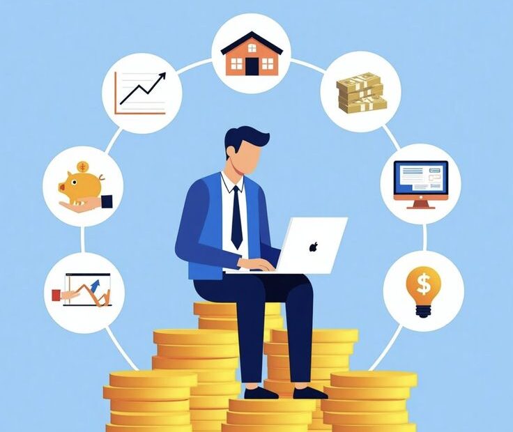Systematic investment plan illustration showing monthly contributions over time.