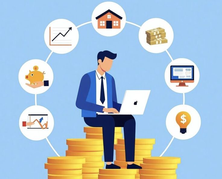 Systematic investment plan illustration showing monthly contributions over time.