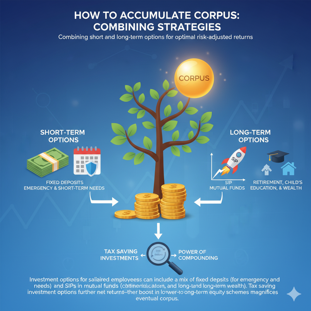 A comparison chart illustrating short-term versus long-term investment strategies in mutual funds and SIPs for beginner investors in India.