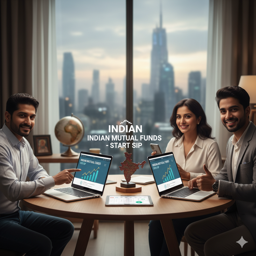 NRI investing in Indian mutual funds through SIP from abroad using online banking.